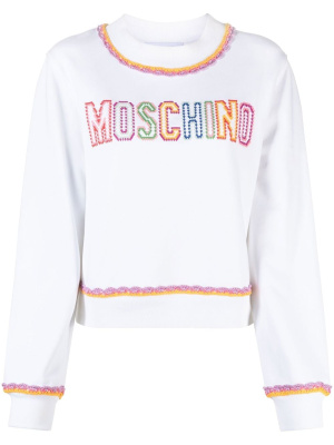 

Macramé-trim cotton sweatshirt, Moschino Macramé-trim cotton sweatshirt
