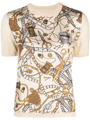 

Graphic-print knit top, Moschino Graphic-print knit top