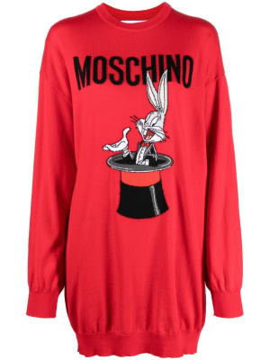

Bugs Bunny intarsia-knit dress, Moschino Bugs Bunny intarsia-knit dress