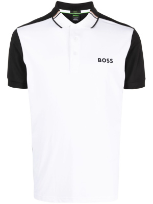

Two-tone logo-print polo shirt, BOSS Two-tone logo-print polo shirt