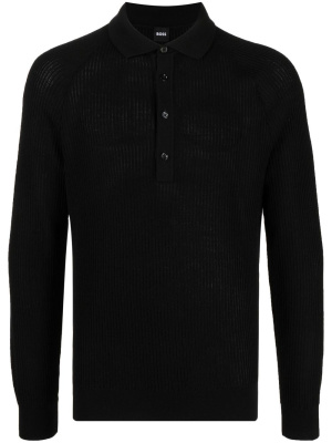 

Rib-knitted long sleeves polo shirt, BOSS Rib-knitted long sleeves polo shirt