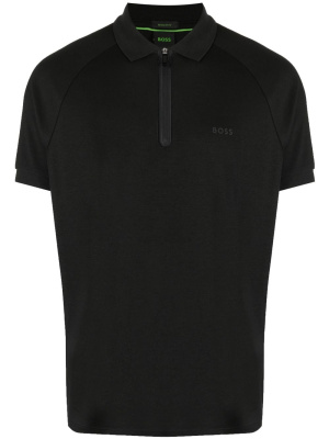

Logo-print zipped polo shirt, BOSS Logo-print zipped polo shirt
