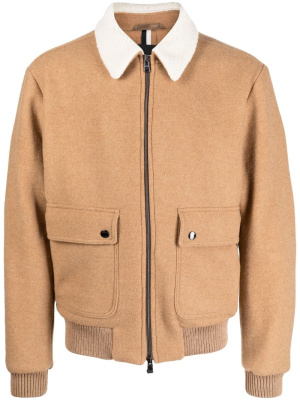 

Shearling collar zip-up jacket, BOSS Shearling collar zip-up jacket
