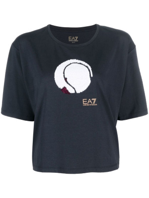 

Sequin-embellished T-shirt, Ea7 Emporio Armani Sequin-embellished T-shirt