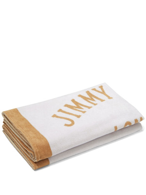 

Logo-print cotton beach towel, Jimmy Choo Logo-print cotton beach towel