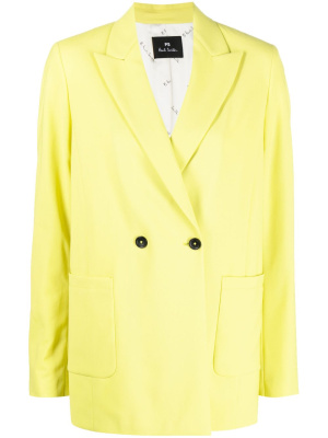 

Notched-collar double-breasted blazer, PS Paul Smith Notched-collar double-breasted blazer