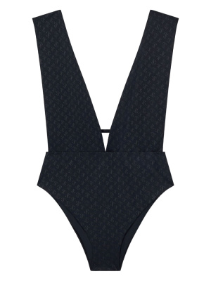 

Kosma monogram V-neck swimsuit, Jimmy Choo Kosma monogram V-neck swimsuit