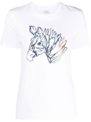 

Zebra-print cotton T-shirt, PS Paul Smith Zebra-print cotton T-shirt