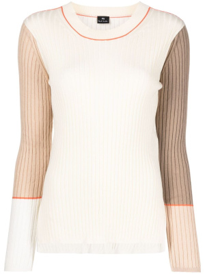 

Colour-block ribbed jumper, PS Paul Smith Colour-block ribbed jumper