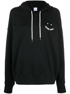 

'Happy' logo-embroidered hoodie, PS Paul Smith 'Happy' logo-embroidered hoodie
