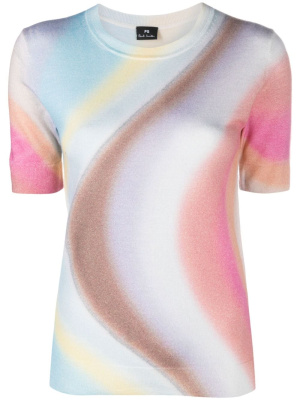 

Tie-dye-print short sleeves knitted T-shirt, PS Paul Smith Tie-dye-print short sleeves knitted T-shirt