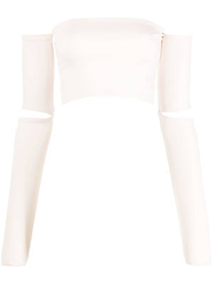 

Off-shoulder cropped top, MM6 Maison Margiela Off-shoulder cropped top