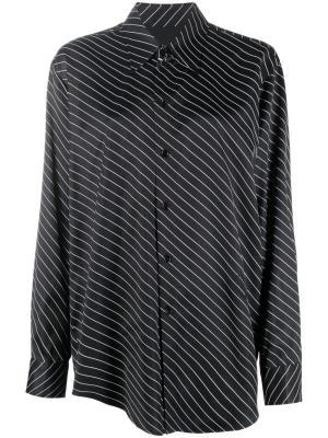 

Numbers-embroidered striped shirt, MM6 Maison Margiela Numbers-embroidered striped shirt