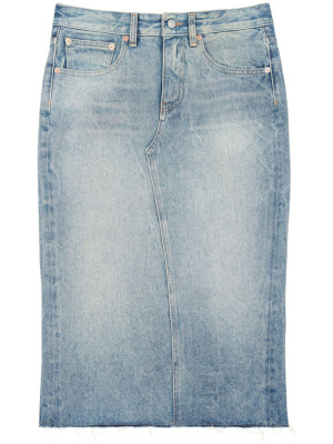 

High-waist denim midi skirt, MM6 Maison Margiela High-waist denim midi skirt