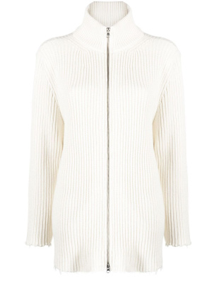 

Raw-cut zip-up cardigan, MM6 Maison Margiela Raw-cut zip-up cardigan