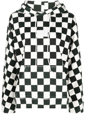 

Checkerboard-print hoodie, MM6 Maison Margiela Checkerboard-print hoodie