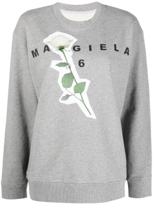 

Logo-print detail sweatshirt, MM6 Maison Margiela Logo-print detail sweatshirt
