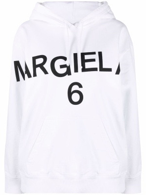 

Logo-print cotton hoodie, MM6 Maison Margiela Logo-print cotton hoodie