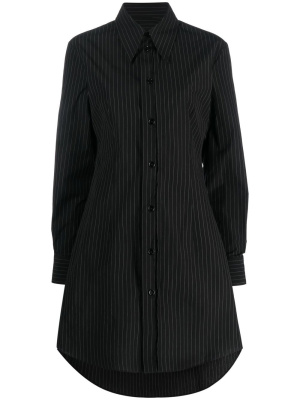 

Pinstripe long-sleeve shirt dress, MM6 Maison Margiela Pinstripe long-sleeve shirt dress