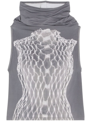 

Graphic-print roll-neck top, MM6 Maison Margiela Graphic-print roll-neck top