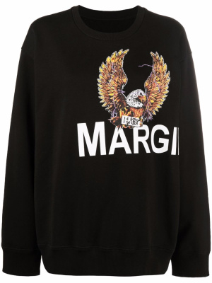 

Eagle-motif long-sleeved sweater, MM6 Maison Margiela Eagle-motif long-sleeved sweater