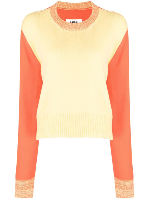 

Colourblock elbow-patch sweatshirt, MM6 Maison Margiela Colourblock elbow-patch sweatshirt