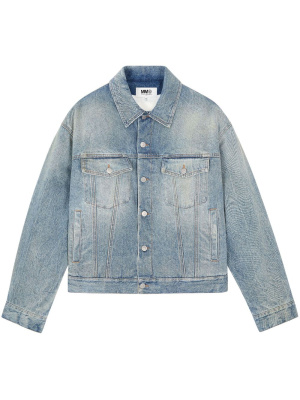 

Single-stitch logo denim jacket, MM6 Maison Margiela Single-stitch logo denim jacket