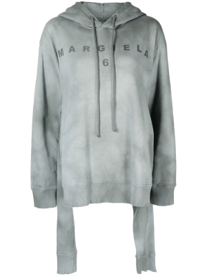 

Logo tie-dye print hoodie, MM6 Maison Margiela Logo tie-dye print hoodie