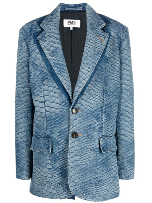 

Snakeskin-print single-breasted blazer, MM6 Maison Margiela Snakeskin-print single-breasted blazer