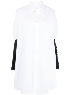 

Contrast-sleeve long shirt, MM6 Maison Margiela Contrast-sleeve long shirt