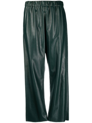 

Cropped faux-leather trousers, MM6 Maison Margiela Cropped faux-leather trousers