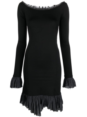 

Off-shoulder flared-hem dress, MM6 Maison Margiela Off-shoulder flared-hem dress