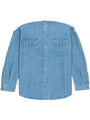

Denim raw-hem shirt, MM6 Maison Margiela Denim raw-hem shirt