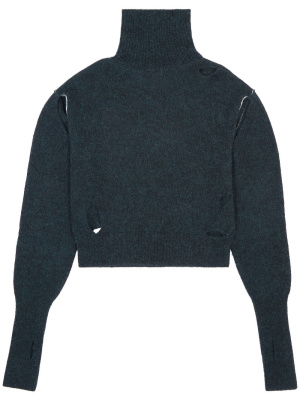 

Distressed-effect high-neck jumper, MM6 Maison Margiela Distressed-effect high-neck jumper