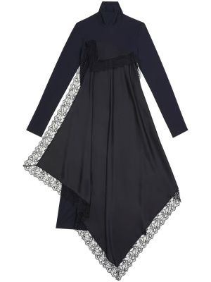 

High-neck lace-trim midi dress, MM6 Maison Margiela High-neck lace-trim midi dress