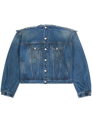 

Frayed-edge denim jacket, MM6 Maison Margiela Frayed-edge denim jacket
