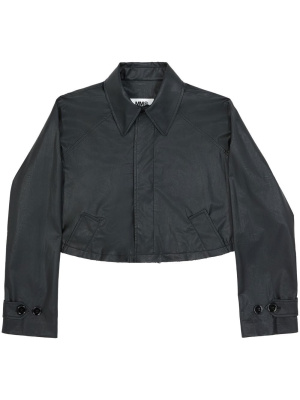 

Faux-leather cropped jacket, MM6 Maison Margiela Faux-leather cropped jacket