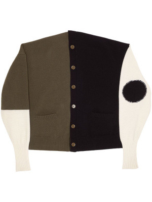 

Colour-block button-up cardigan, MM6 Maison Margiela Colour-block button-up cardigan