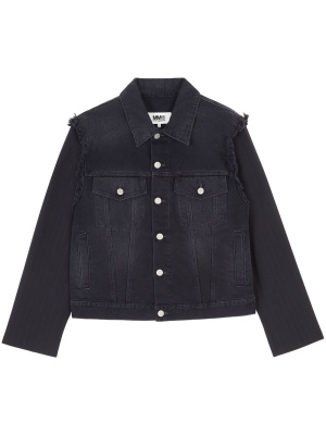 

Ripped-detailing denim jacket, MM6 Maison Margiela Ripped-detailing denim jacket