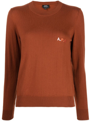 

Logo-embroidered knitted top, A.P.C. Logo-embroidered knitted top