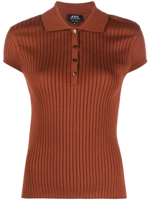 

Short-sleeved knitted polo top, A.P.C. Short-sleeved knitted polo top
