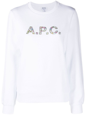 

Logo-print crewneck sweatshirt, A.P.C. Logo-print crewneck sweatshirt