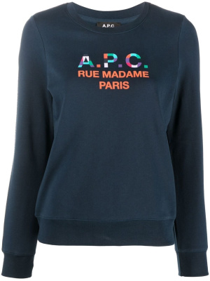 

Logo-print crew neck jumper, A.P.C. Logo-print crew neck jumper