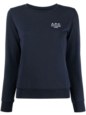 

Skye logo-embroidered cotton sweatshirt, A.P.C. Skye logo-embroidered cotton sweatshirt