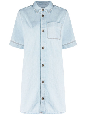

Short-sleeve denim minidress, A.P.C. Short-sleeve denim minidress