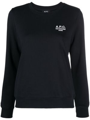 

Logo-embroidered cotton sweatshirt, A.P.C. Logo-embroidered cotton sweatshirt