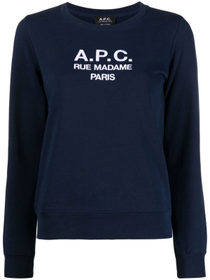 

Tina logo-embroidered cotton sweatshirt, A.P.C. Tina logo-embroidered cotton sweatshirt