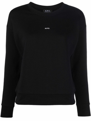 

Logo-print rib-trimmed sweatshirt, A.P.C. Logo-print rib-trimmed sweatshirt