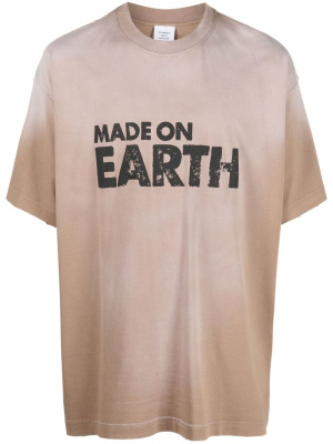 

Faded-effect logo-print T-shirt, VETEMENTS Faded-effect logo-print T-shirt