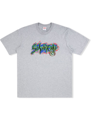 

Scratch logo-print T-shirt, Supreme Scratch logo-print T-shirt
